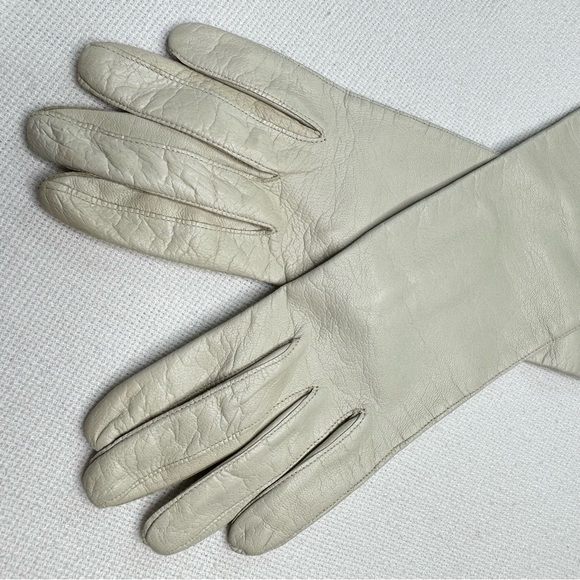 Vintage Silk-Lined Italian Kidskin Leather Elbow Gloves - Picture 3 of 16